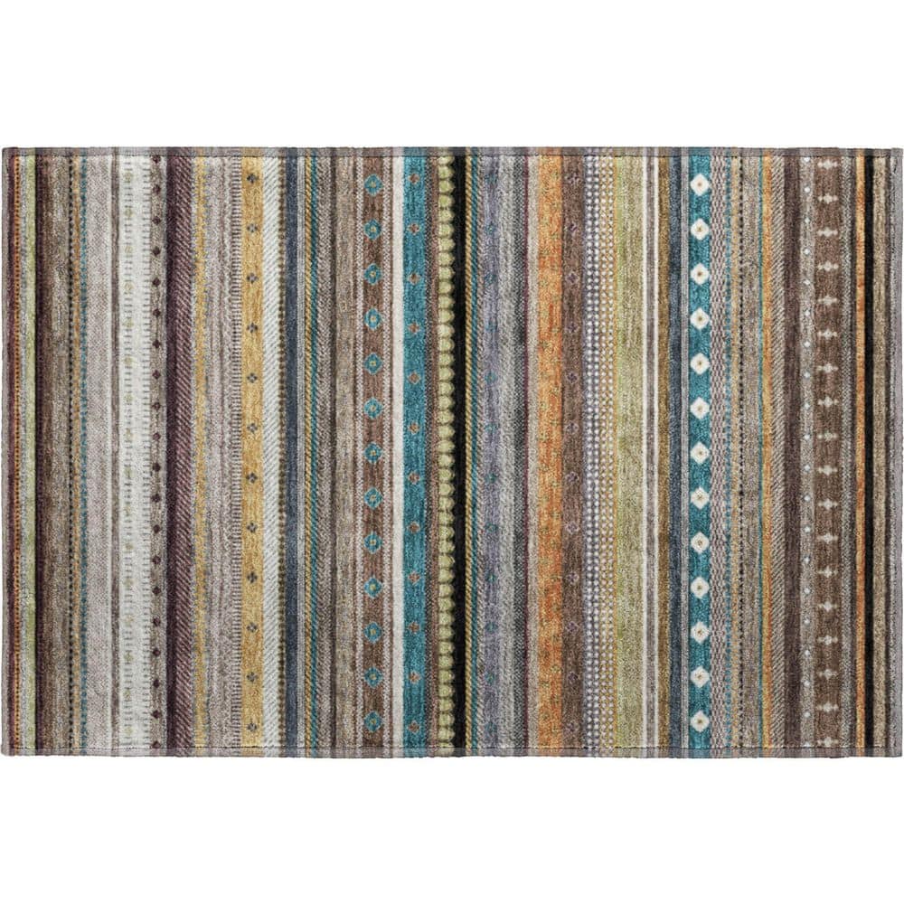 Mayfield Premium Machine Washable Abstract AMF2218 Brown 2 ft. x 3 ft. Accent Rug price history on PriceWatchPro