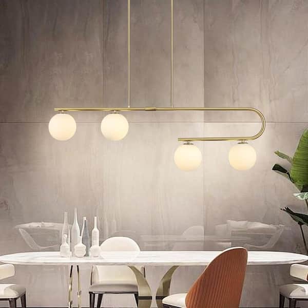 LWYTJO Madison 9 -Watt 4 Light Milky White Shaded Pendant
