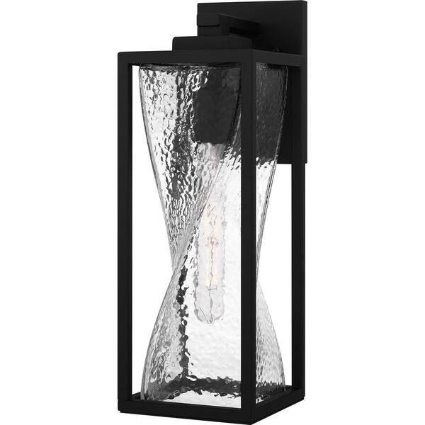 Quoizel Zarah 17.25 in. Matte Black Outdoor Hardwired Wall Lantern Sconce