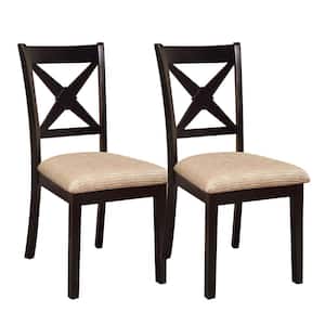 Liberta Black and Beige Transitional Style Side Chair