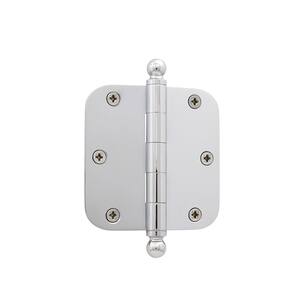 3.5 in. Bright Chrome Ball Tip Residential Hinge with 5/8 in. Radius Corners