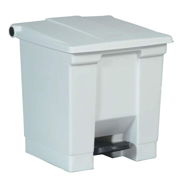 Rubbermaid Commercial Products 8 gal. White Step-On Trash Can