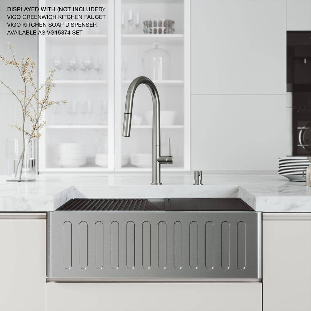 Oxford 30" Stainless Steel Farmhouse Kitchen Sink with Accessories