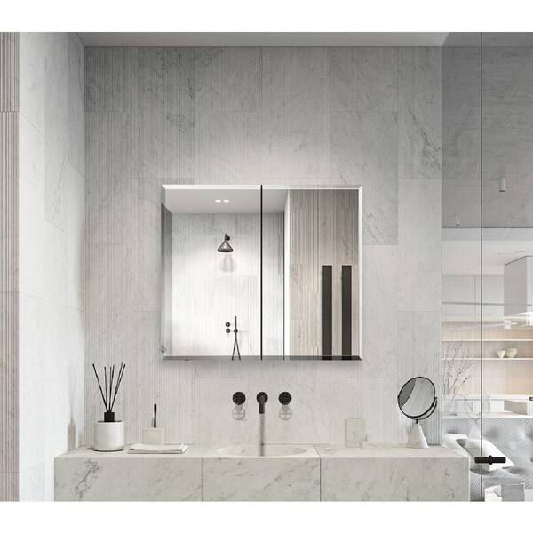 Xzkai 30 in. W x 26 in. H Rectangular Medicine Cabinet with Mirror