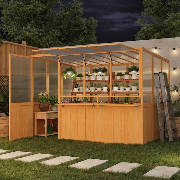 Tenleaf 112 in. W x 73 in. D x 81 in. H Brown Outdoor Walk-in