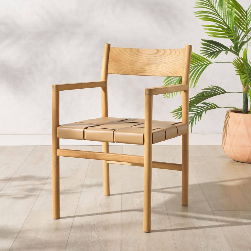 Devnie Tan/Natural Devnie Woven Leather Dining Chair price history on PriceWatchPro