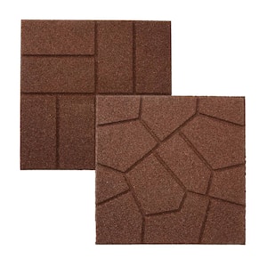 16 in. x 16 in. x 3/4 in. Brown Dual-Sided Rubber Paver (60-Pack)