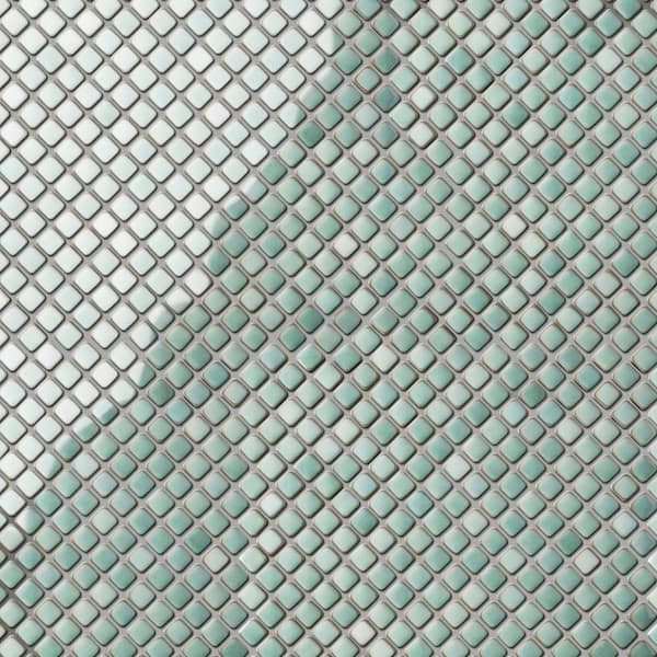 Hudson Diamond Mint Green 12 in. x 12 in. Porcelain Floor and Wall Mosaic Tile (10.6 sq. ft. /Case)