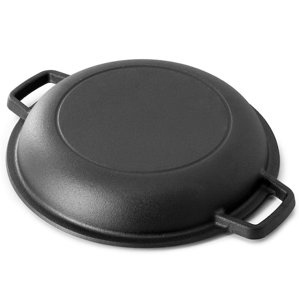 MegaChef 5 qt. Pre-Seasoned 2-in-1 Cast Iron Dutch Oven and
