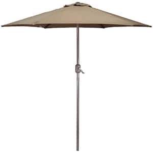 7.5ft Outdoor Patio Market Umbrella with Hand Crank Brown