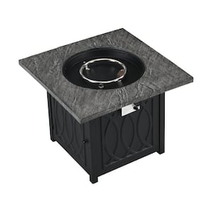 50,000 BTU 32 in. Square Outdoor Propane Gas Fire Pit Table Auto-Ignition Fire Pit with Waterproof Cover