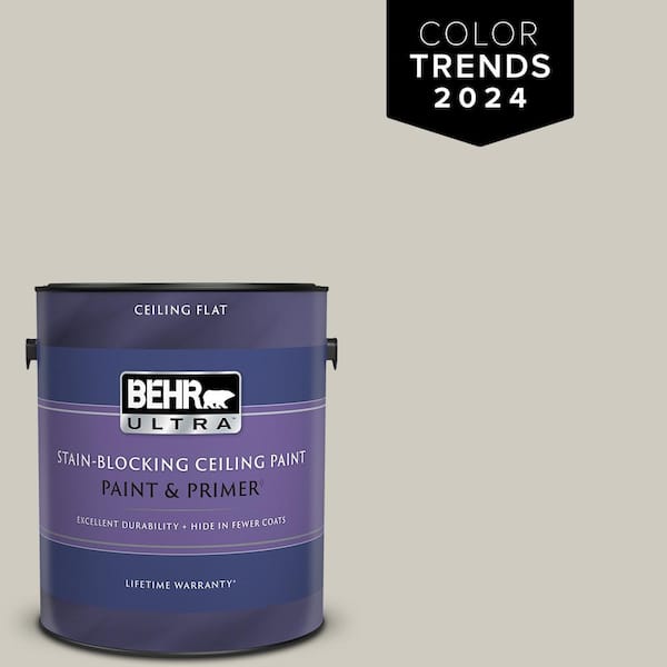 BEHR ULTRA 1 gal. Designer Collection #DC-007 Tranquil Gray Ceiling Flat Interior Paint & Primer