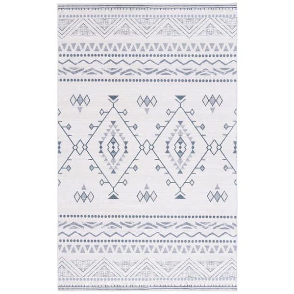 Arizona 5 ft. x 8 ft. Beige/Charcoal Parallel Western Machine Washable Area Rug