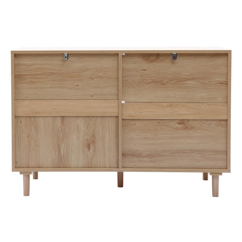 Light Oak Woodgrain Mid-Century Modern 6-Drawer Dresser