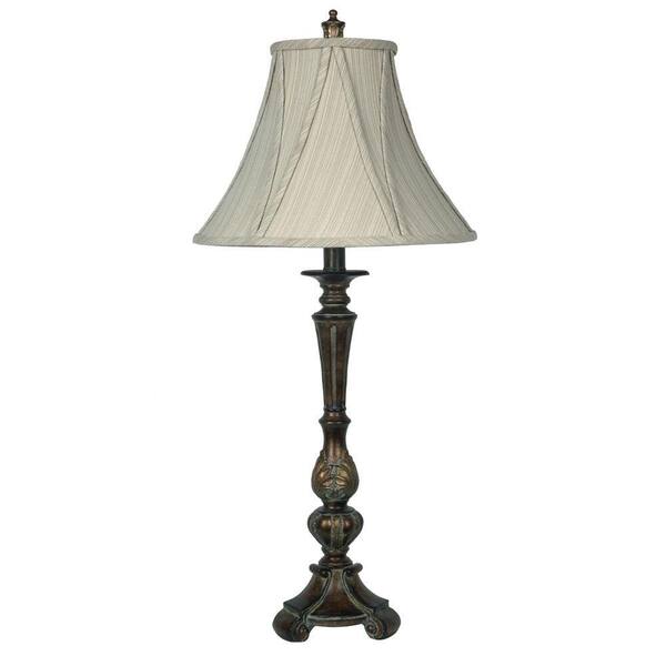 Absolute Decor 36.25 in. Regency Bronze Tri Base Table Lamp