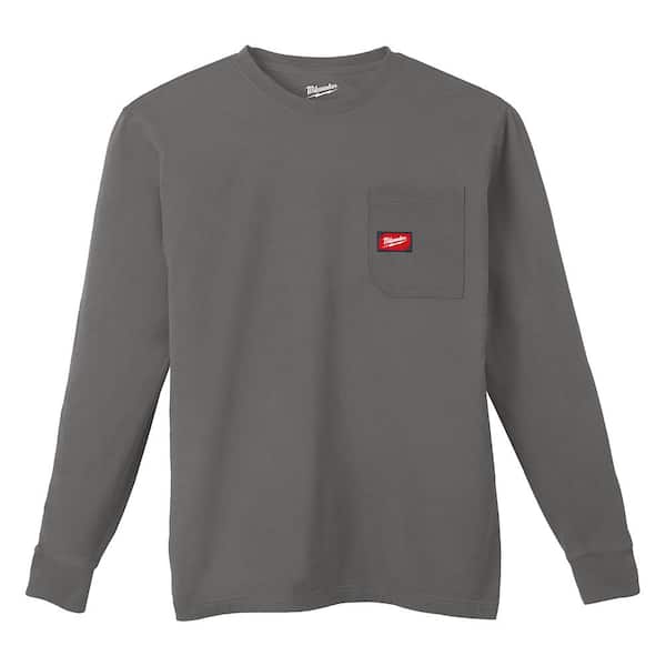 Milwaukee Men's X-Large Gray GRIDIRON Cotton/Polyester Long-Sleeve
