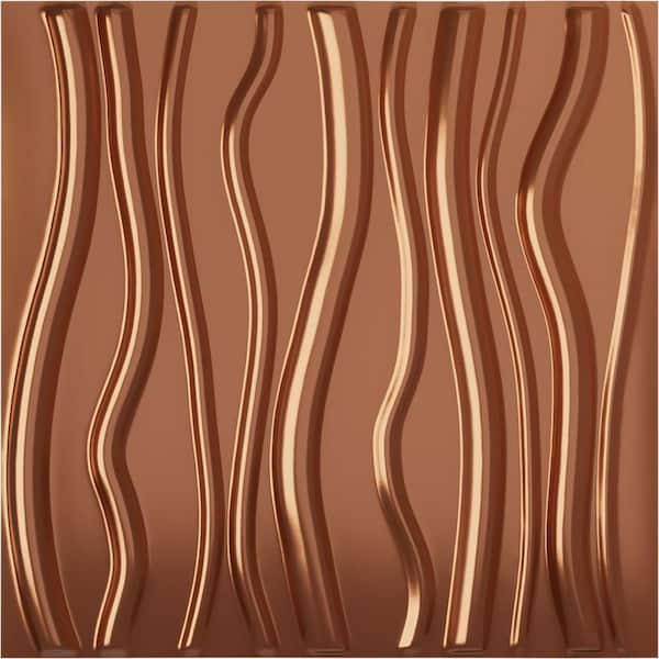 Ekena Millwork 19 5/8 in. x 19 5/8 in. Jackson EnduraWall Decorative 3D Wall Panel, Copper (12-Pack for 32.04 Sq. Ft.)