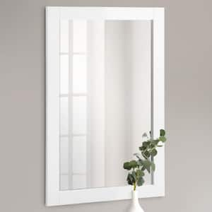 Shorewood 20 in. W x 30 in. H Framed Rectangular Bathroom Vanity Mirror in Semi-Gloss White