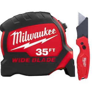 35 ft. x 1.3 in. Wide Blade Tape Measure with 17 ft. Reach and FASTBACK Compact Folding Utility Knife