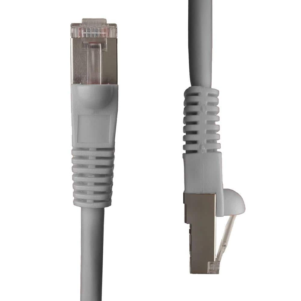 NTW 1 ft. Cat5e Snagless Shielded (STP) Network Patch Cable, Gray