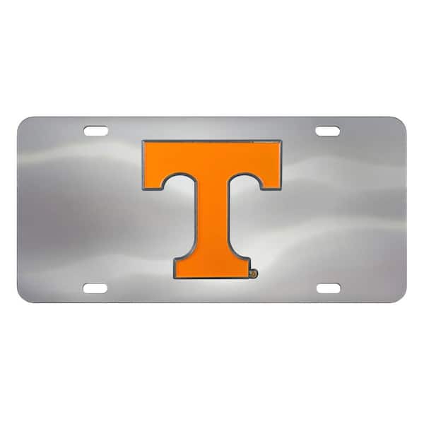 FANMATS 6 in. x 12 in. NCAA University of Tennessee Stainless Steel Die Cast License Plate