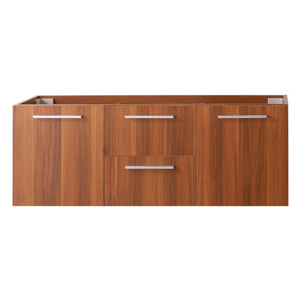 Virtu USA Midori 54 in. W x 19 in. D x 20 in. H Double Sink Bath Vanity Cabinet without Top in Plum