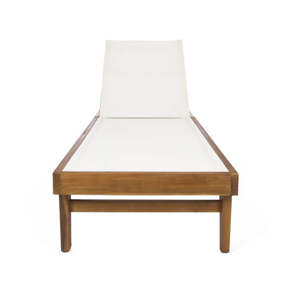 1-Piece Wood Outdoor Chaise Lounge Outdoor Mesh, Acacia Wood Color Teak Chaise Lounge in Mesh Finish price history on PriceWatchPro