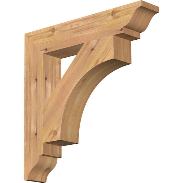Ekena Millwork 3.5 in. x 20 in. x 20 in. Western Red Cedar Westlake Traditional Smooth Corbel