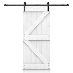 Lubann 32 in. x 84 in. Ready-To-Assemble British Brace Hardwood Knotty Alder Interior Barn Door Slab, Natural wood/unfinished