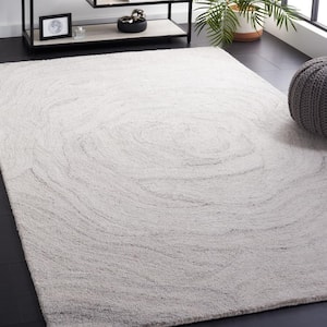 Abstract Light Gray/Beige 6 ft. x 9 ft. Floral Eclectic Area Rug