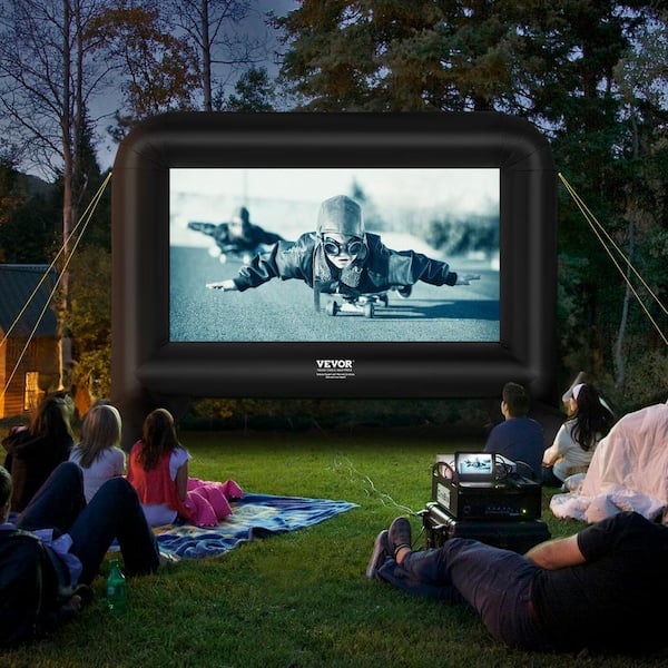 Projector Screen 14 ft. Projection Screen with Blower and Carrying Bag Front Inflatable Movie Screen for Outside
