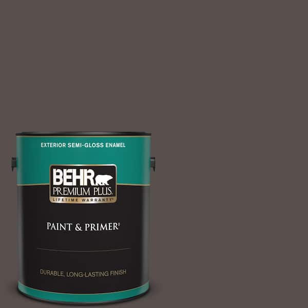BEHR PREMIUM PLUS 1 gal. #ECC-41-2 Willow Wood Semi-Gloss Enamel Exterior Paint & Primer