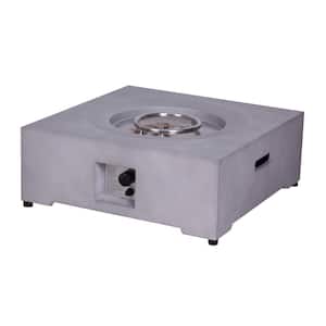 30 in. W x 11 in. H Square Gray Exterior Faux Stone Propane Fire Pit