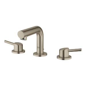 Concetto 8 in. Widespread 2-Handle Mid-Arc Bathroom Faucet in Brushed Nickel
