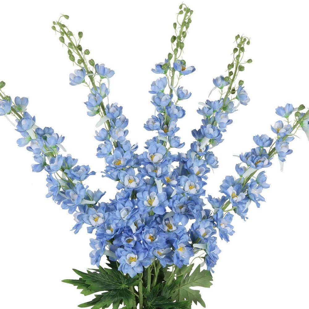 41.3 in. Light Blue 6 Pieces Artificial Delphinium Fake Flower