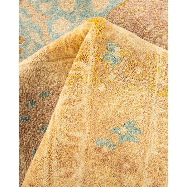 Mogul 8 ft. x 10 ft. Light Blue Oriental Wool Indoor Area Rug