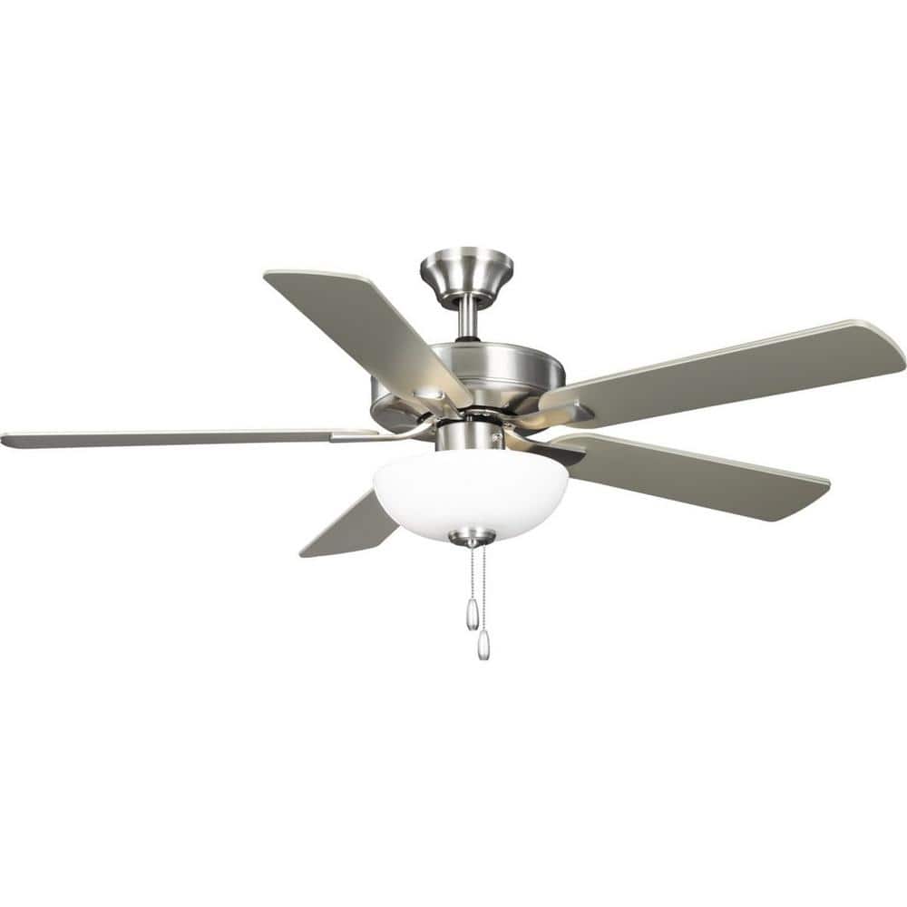 Brushed Nickel 52'' Ceiling Fan with LED Light Kit