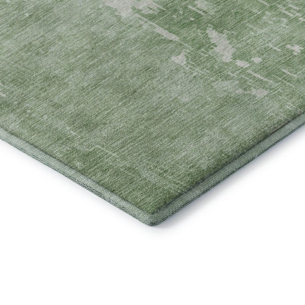 Mayfield Premium Machine Washable Abstract AMF1257 Mint 3 ft. x 5 ft. Area Rug