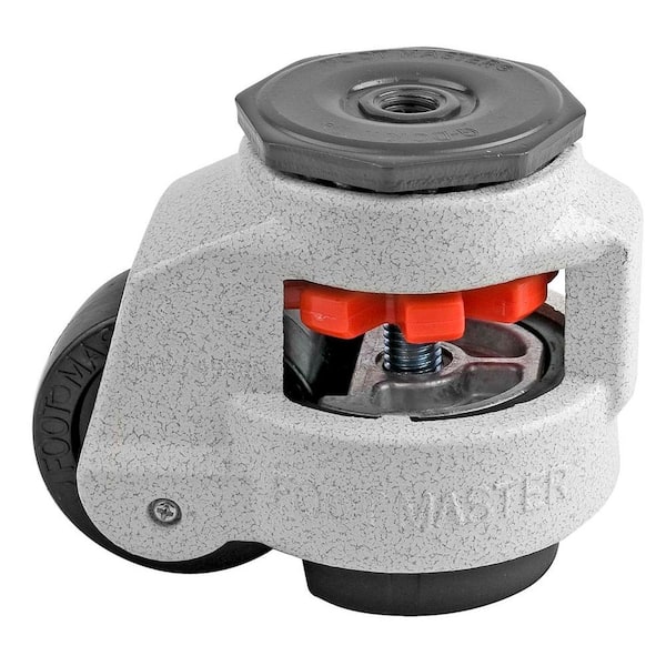 Foot Master GD Series 2-1/2 in. Nylon Swivel Iconic Ivory 1/2 in. Stem Mounted Leveling Caster with 1210 lb. Load Rating