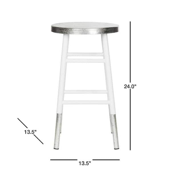 Safavieh Kenzie 24 In Silver Dipped Counter Stool In White Fox3211b The Home Depot