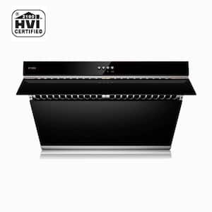 Slant Vent Series 30 in. 850 CFM Under Cabinet or Wall Mount Range Hood with Push Button in Onyx Black