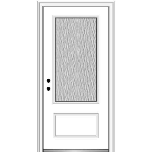 Vapor 36 in. x 80 in. Right-Hand Inswing 3/4 Lite 1-Panel Primed Fiberglass Prehung Front Door with 4-9/16 in. Frame