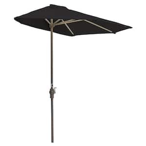 Off-The-Wall Brella 7.5 ft. Patio Half Umbrella in Black Sunbrella