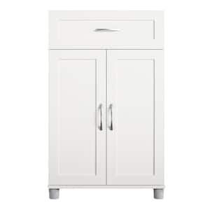 Lory 23.46 in. W, Framed 2 Door/1-Drawer Base Cabinet, White, Wood Closet System