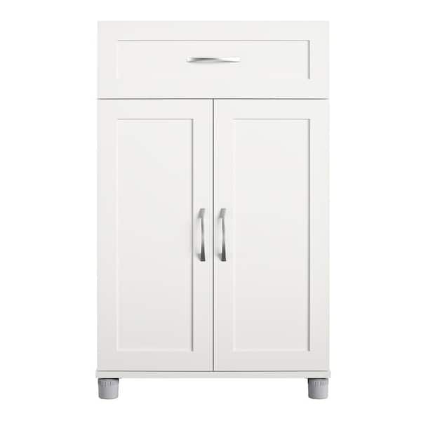 SystemBuild Evolution Lory 23.46 in. W, Framed 2 Door/1-Drawer Base Cabinet, White, Wood Closet System