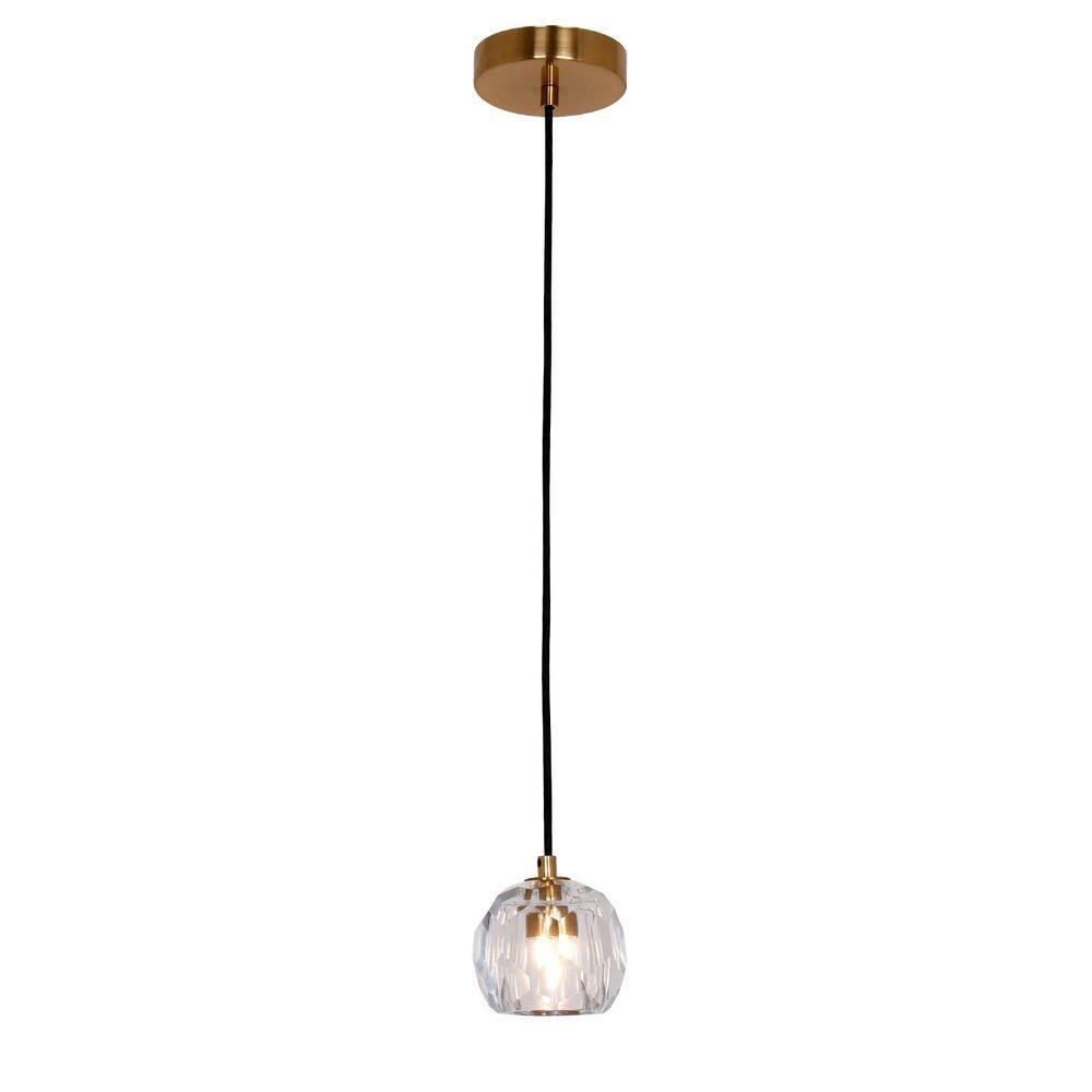 1 Light Brass Crystal Mini-Pendant Light with G9 Bulb Base price history on PriceWatchPro