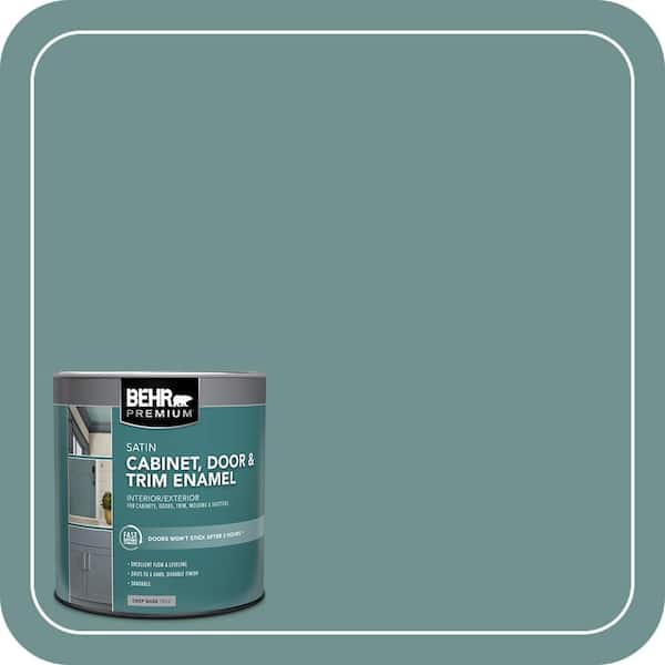 1 qt. #ECC-60-3 Pool Tide Satin Enamel Interior/Exterior Cabinet, Door & Trim Paint