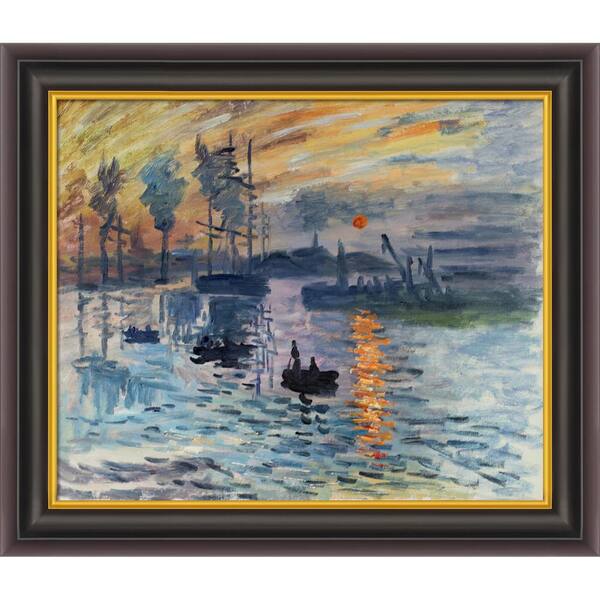 LA PASTICHE Impression, Sunrise by Claude Monet Opulent Framed Nature Oil Painting Art Print 26 in. W. x 30 in.