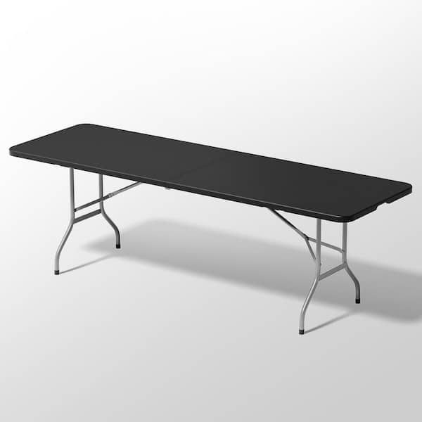 MoNiBloom Gray Frame Black Plastic Tabletop Rectangle Foldable