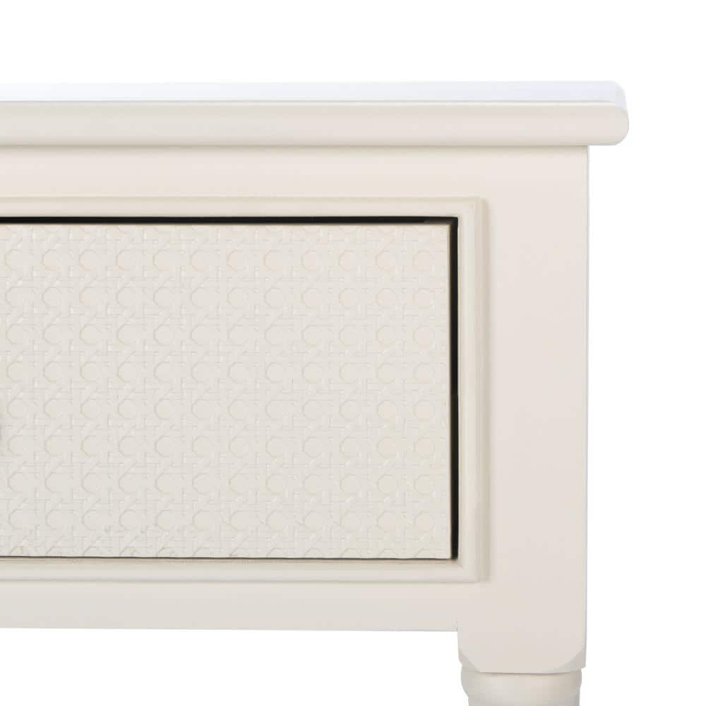 Haines Modern White 2-Drawer Console Table with Carved Details